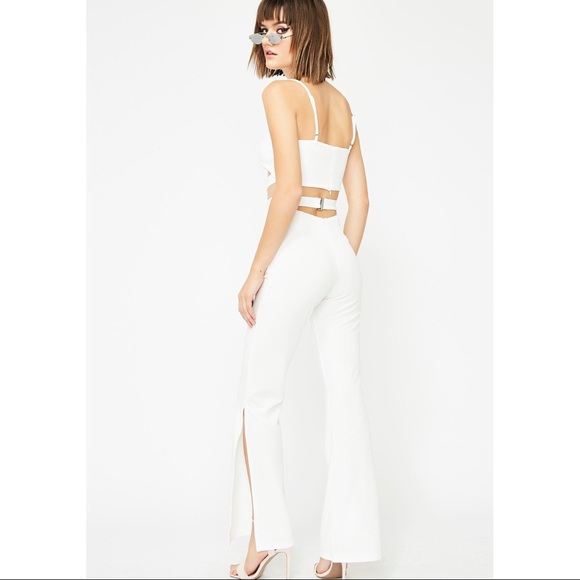 Tic Toc Other - Off-White Crop Top Set